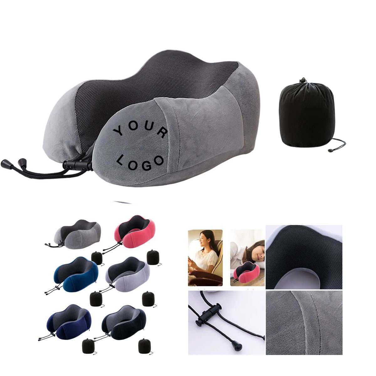 Portable Neck Pillow with Compact Travel Bag 3