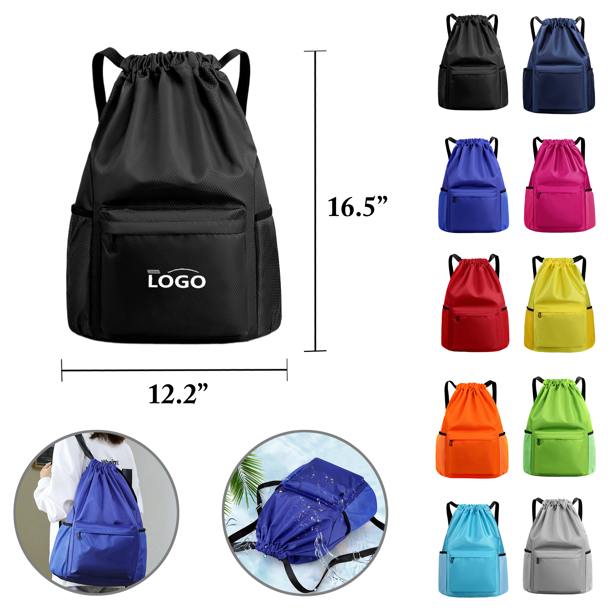 MOQ30 Versatile Drawstring Backpack For Travel And Sports 8