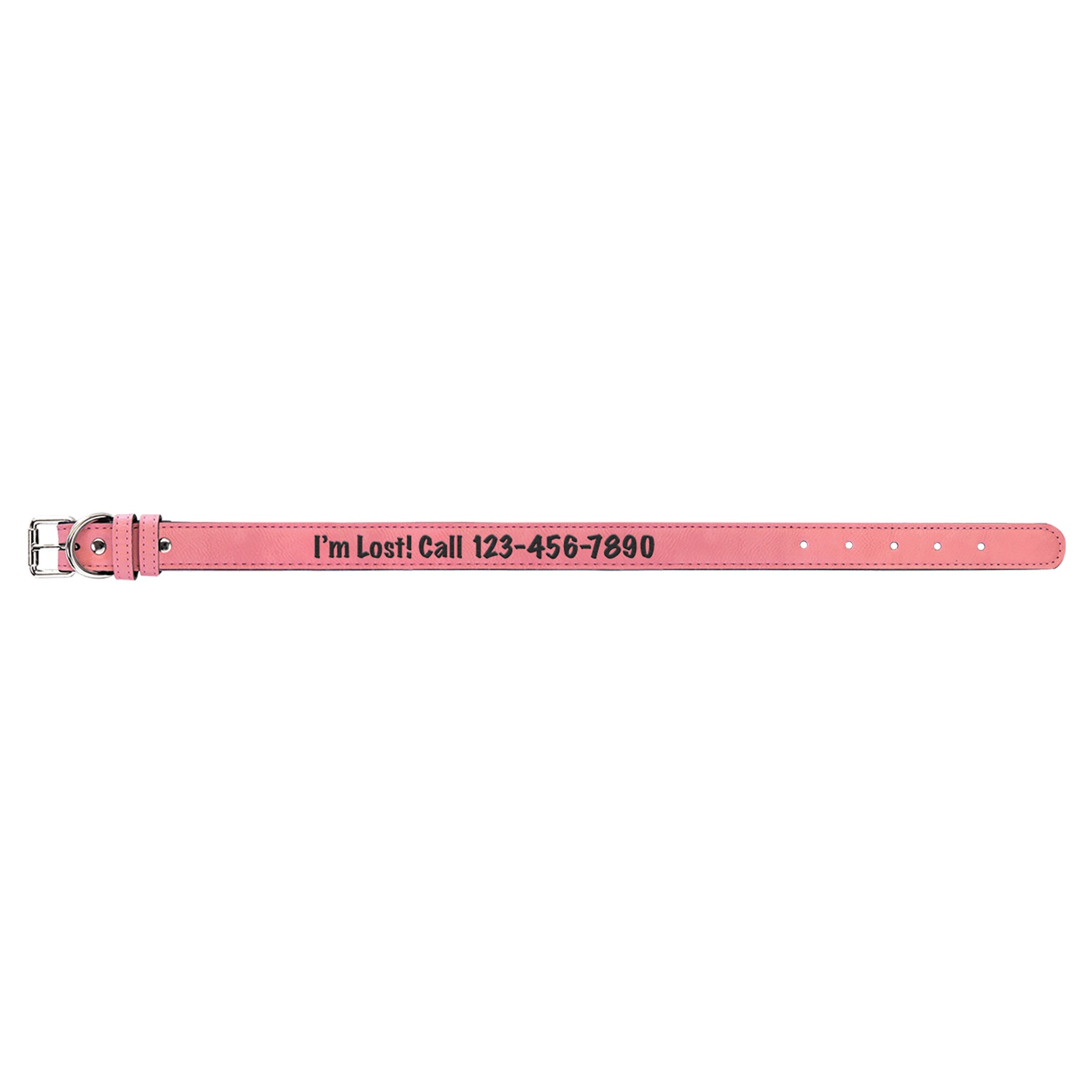 23" x 1" Pink Leatherette Dog Collar 3