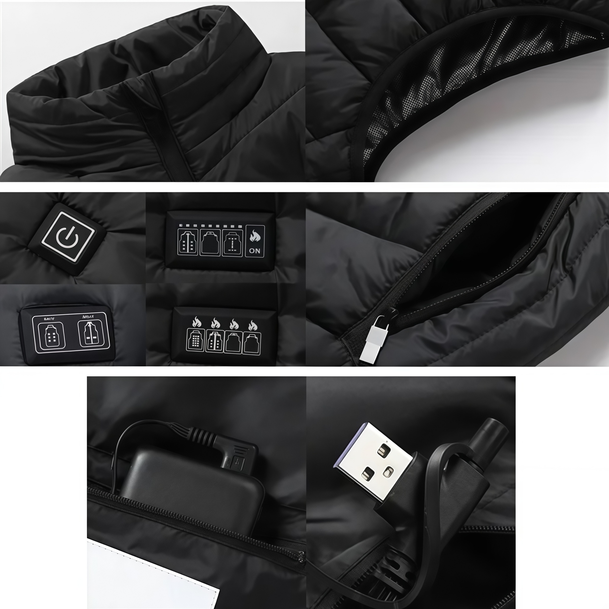 MOQ10 Heated Vest 9 Heating Areas Electric USB Warming 2