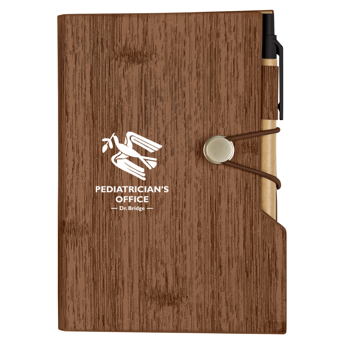 Woodgrain Look Notebook With Sticky Notes And Flags 4