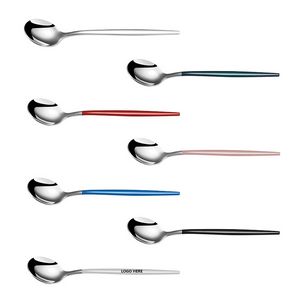 5.23 Inch Dual Color Silver Spoon With Round Head 6