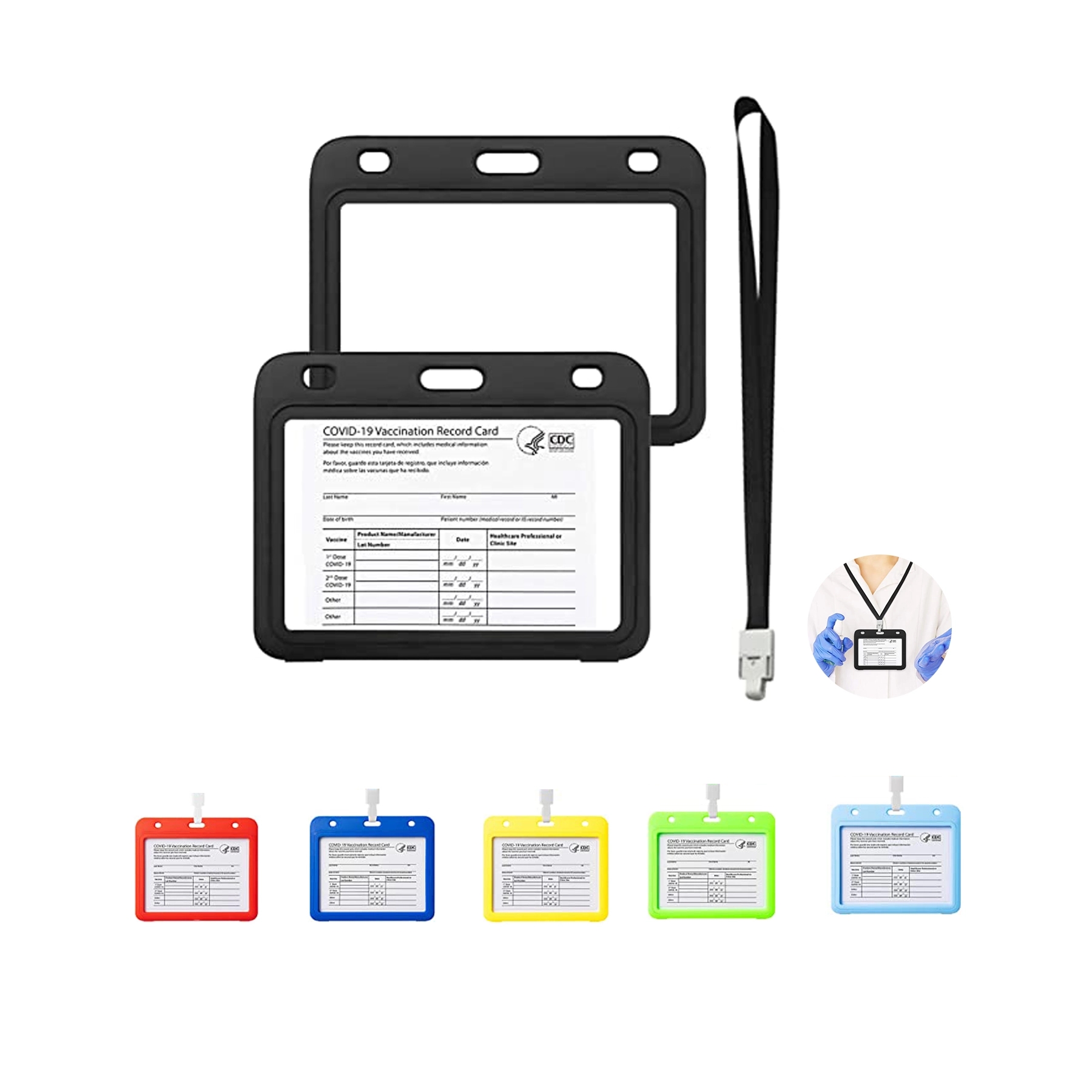 CDC Vaccination Card Holder with Lanyard 3