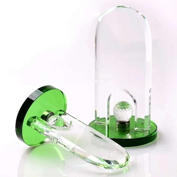 Crystal Dome Golf Award with Green Base 5