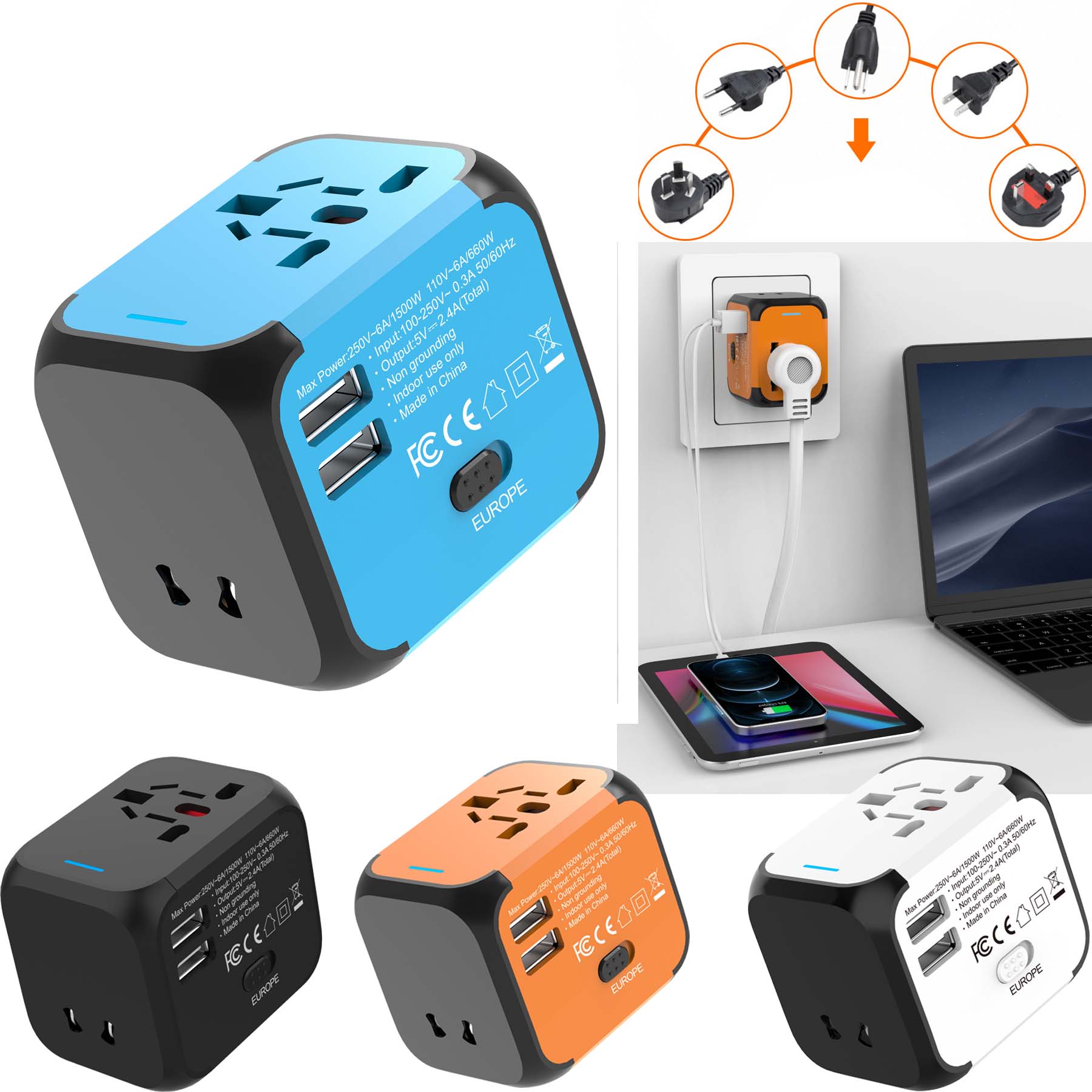 International Travel Adapter Universal 3