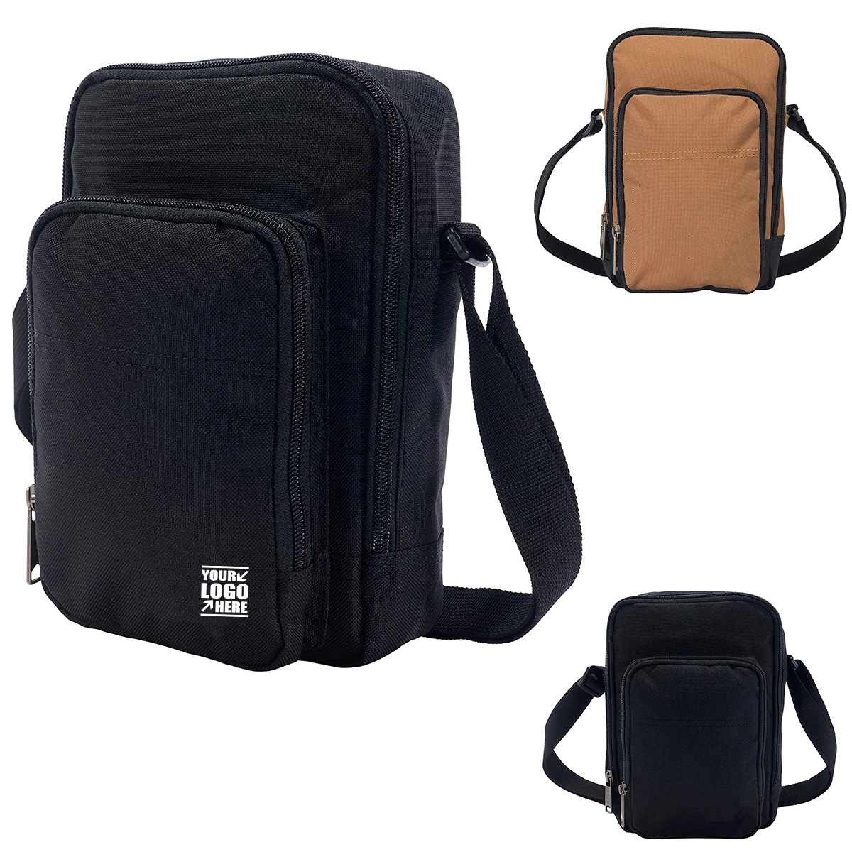 Unisex Durable Adjustable Crossbody Bag with Zipper Closure 4