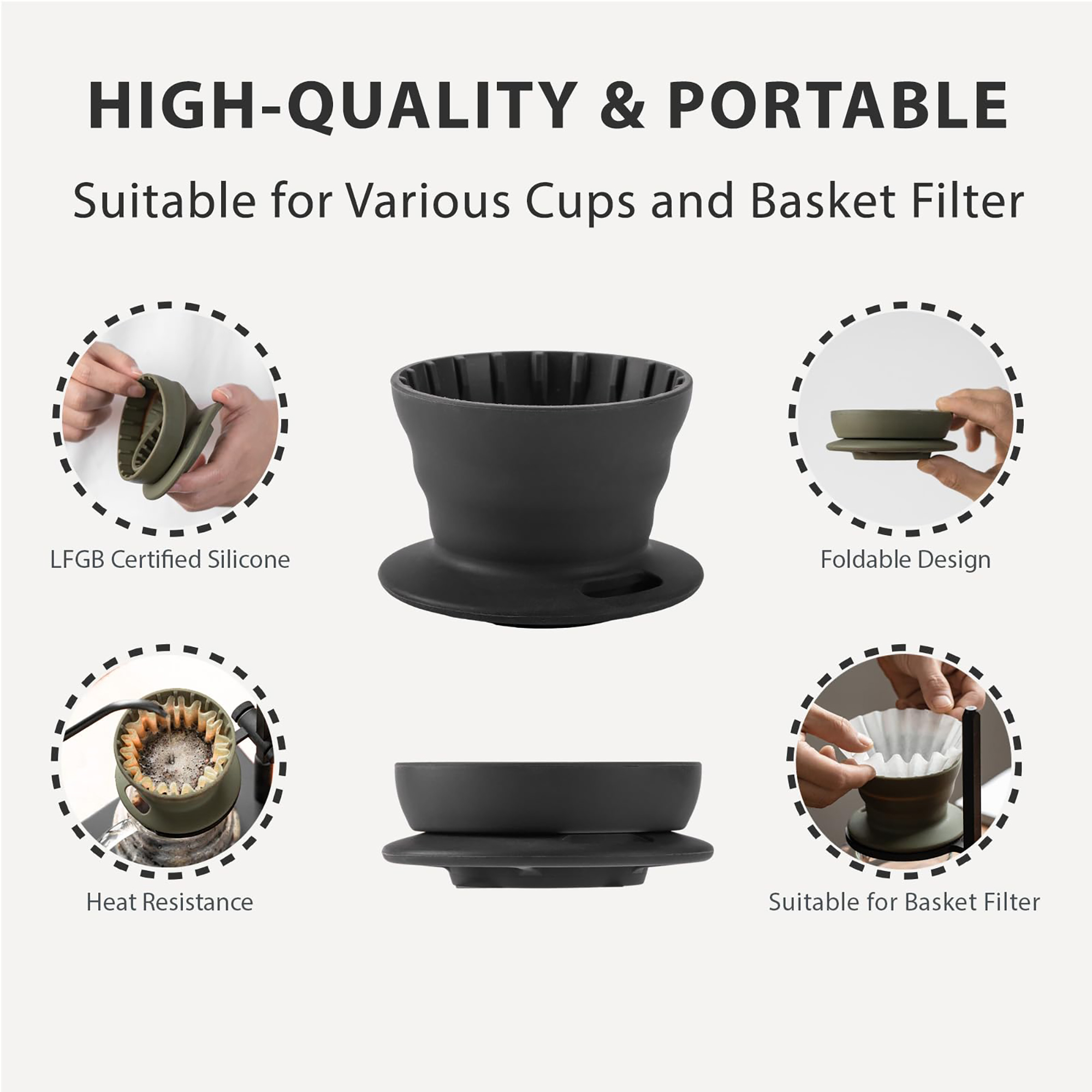 Portable Pour-Over Coffee Set with Stainless Steel Cup 11
