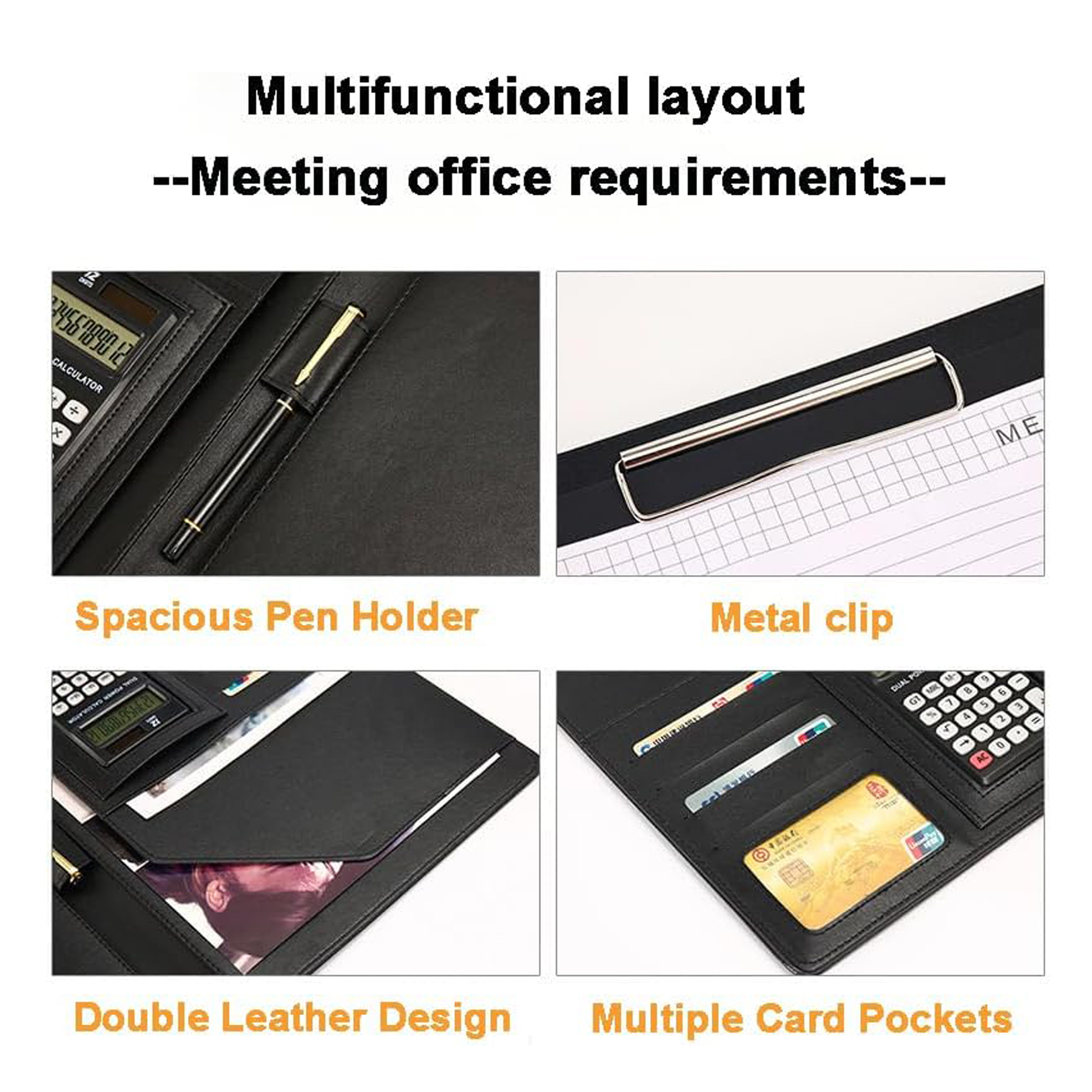 Leather Portfolio Organizer with Notepad Holder 4