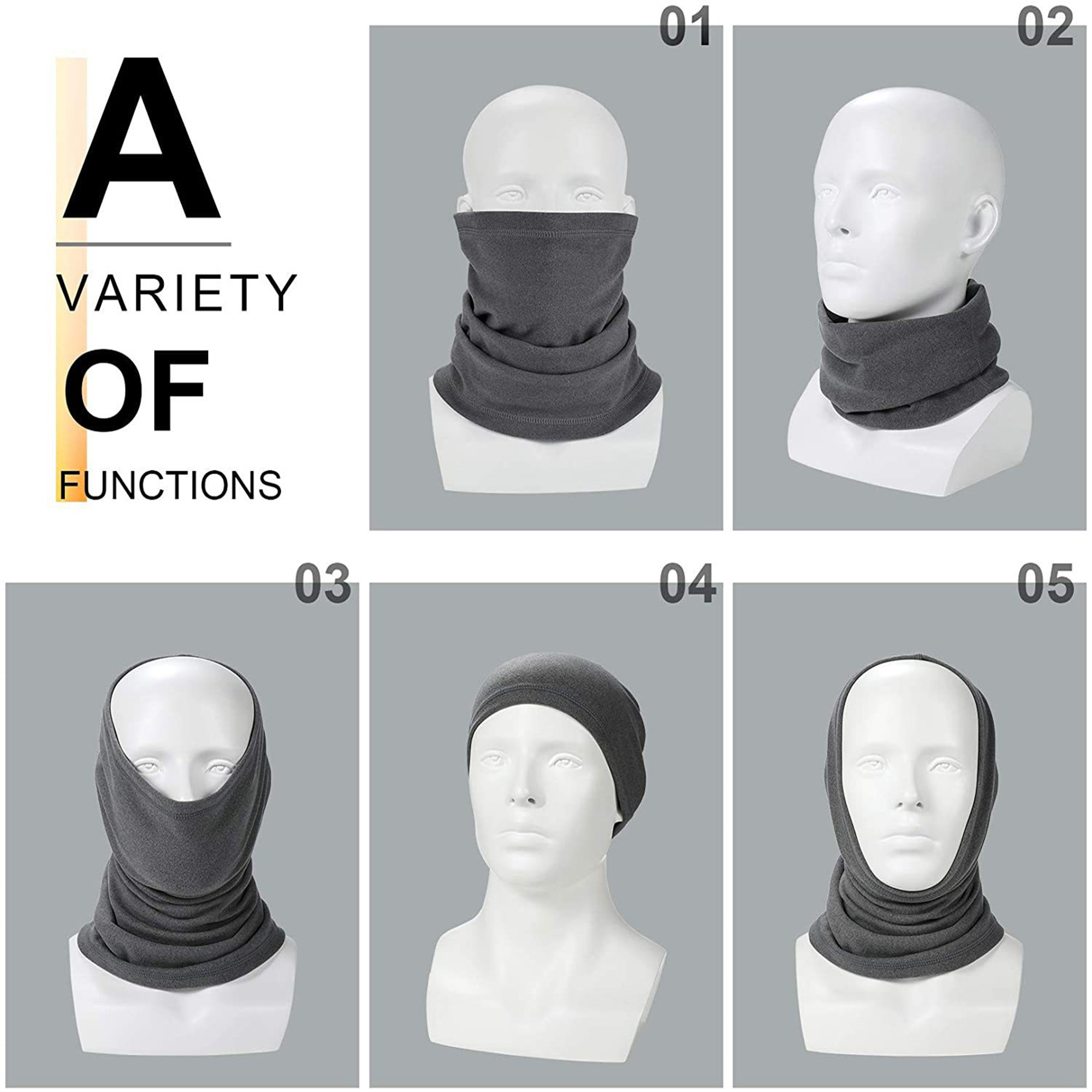 Fleece Neck Warmer Gaiter Windproof Face Covering 7