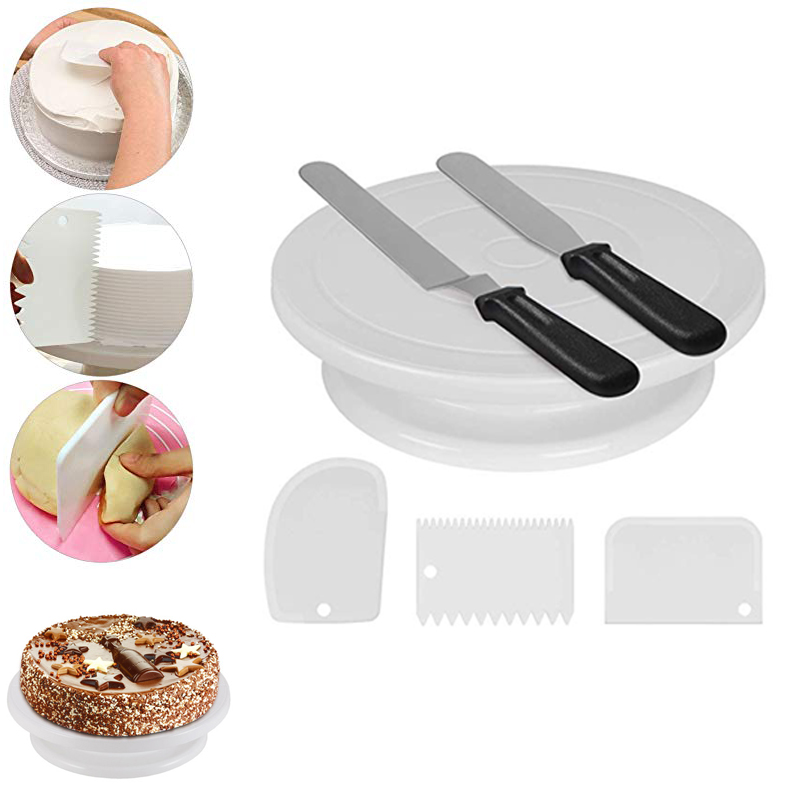 11" Decorating Cake Turntable Revolving Rotating Cake Stand Set 1