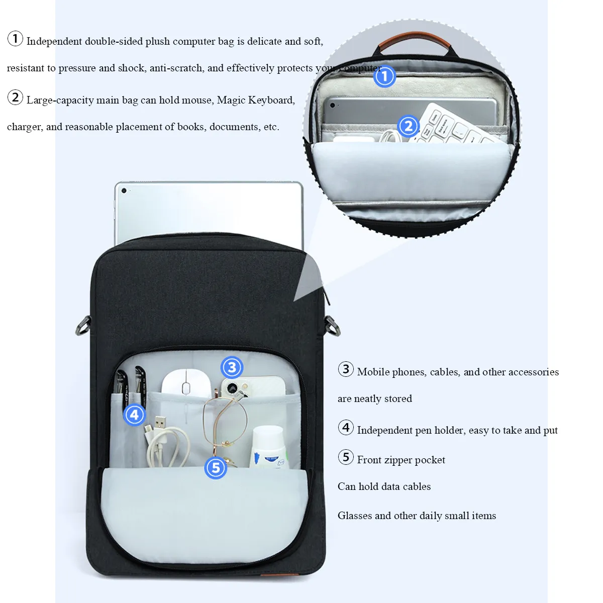 13 inch Laptop Tablet Waterproof Messenger Shoulder Bag 3