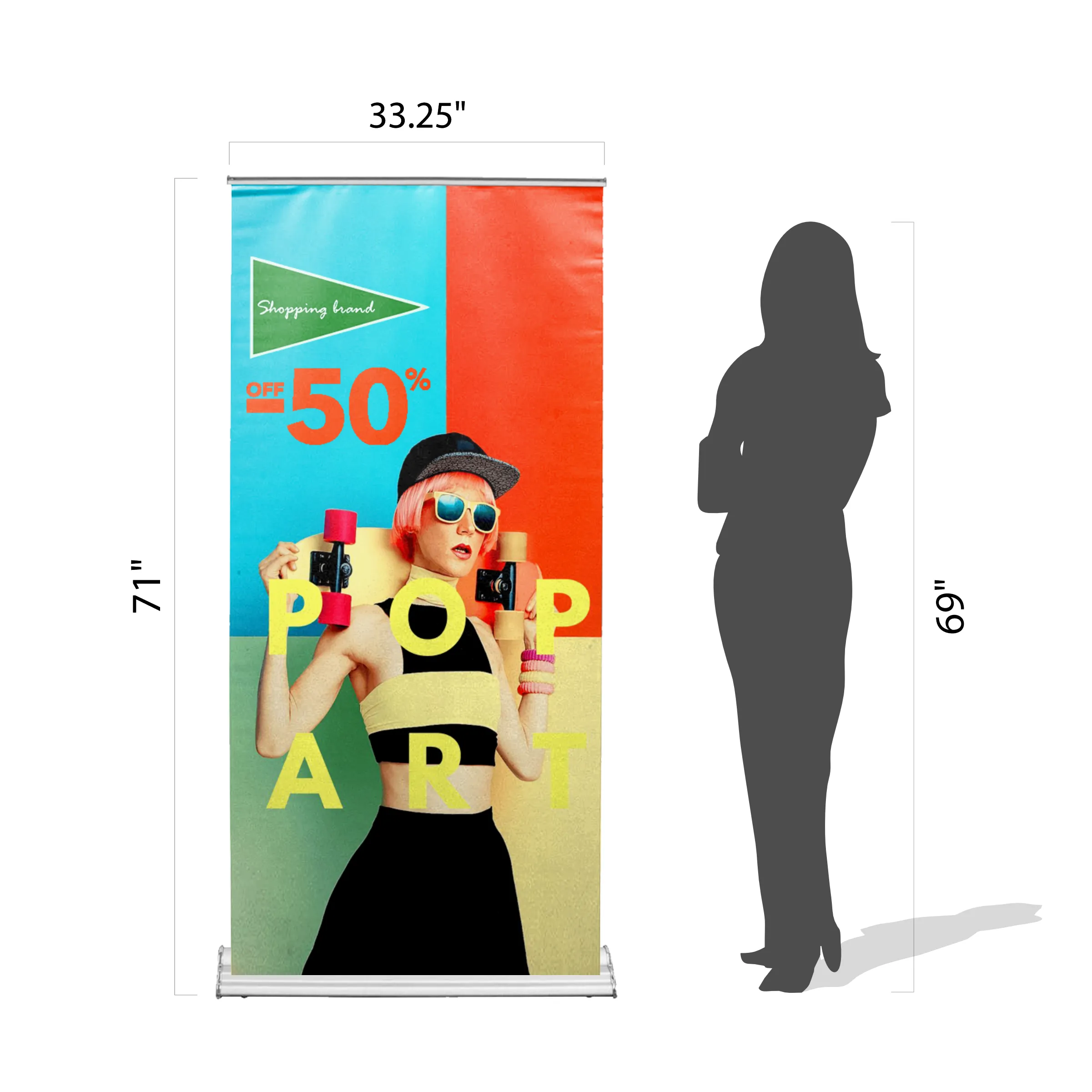 33.25" x 71" Adjustable Banner Stand Kit 7