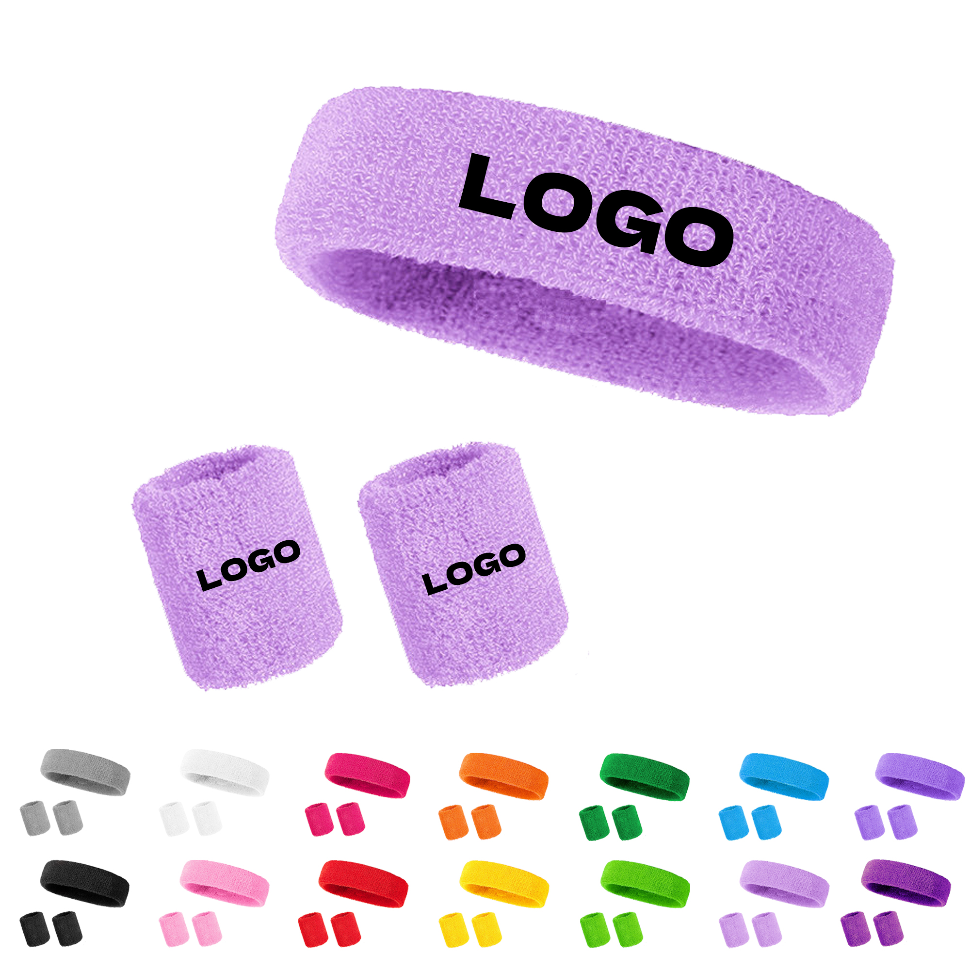 3 Pieces Sweatband Set Sports Headband Wristband Set 9