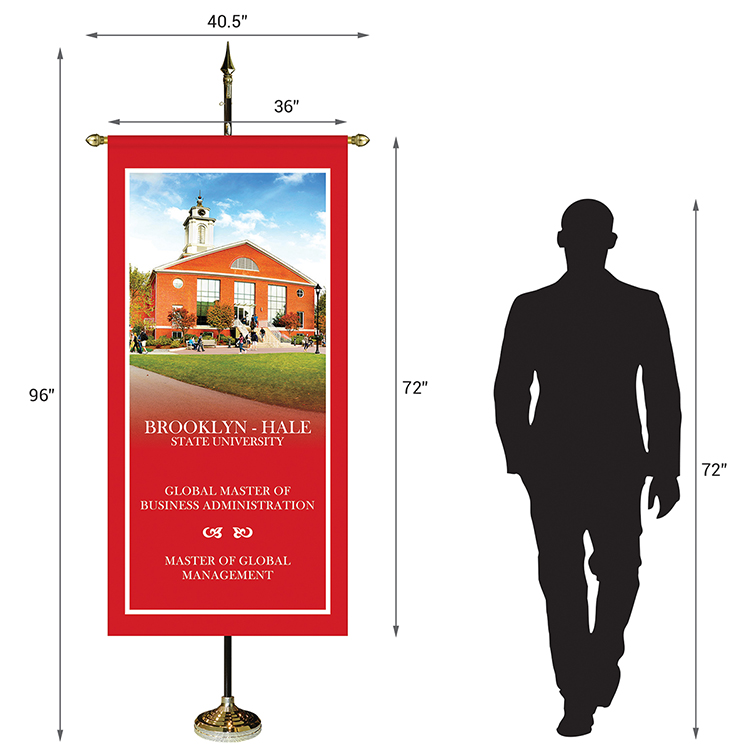 36" x 72" Premium Gonfalon 8' Kit / Straight Cut 3