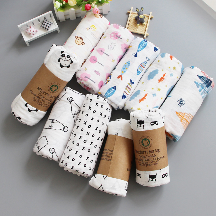 Cotton Muslin Baby Swaddle Blanket 1