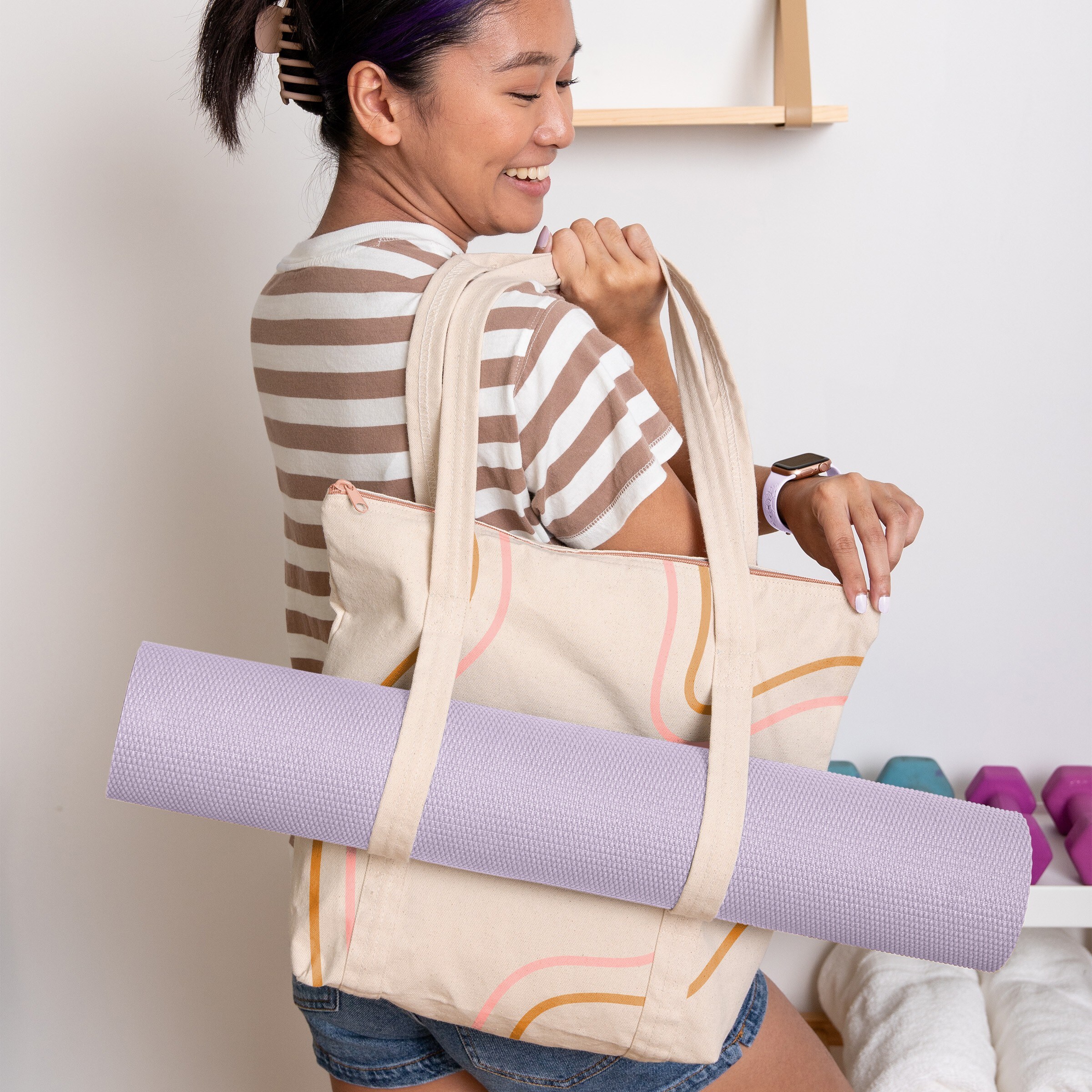 TWINKLES YOGA TOTE - NATURAL CANVAS