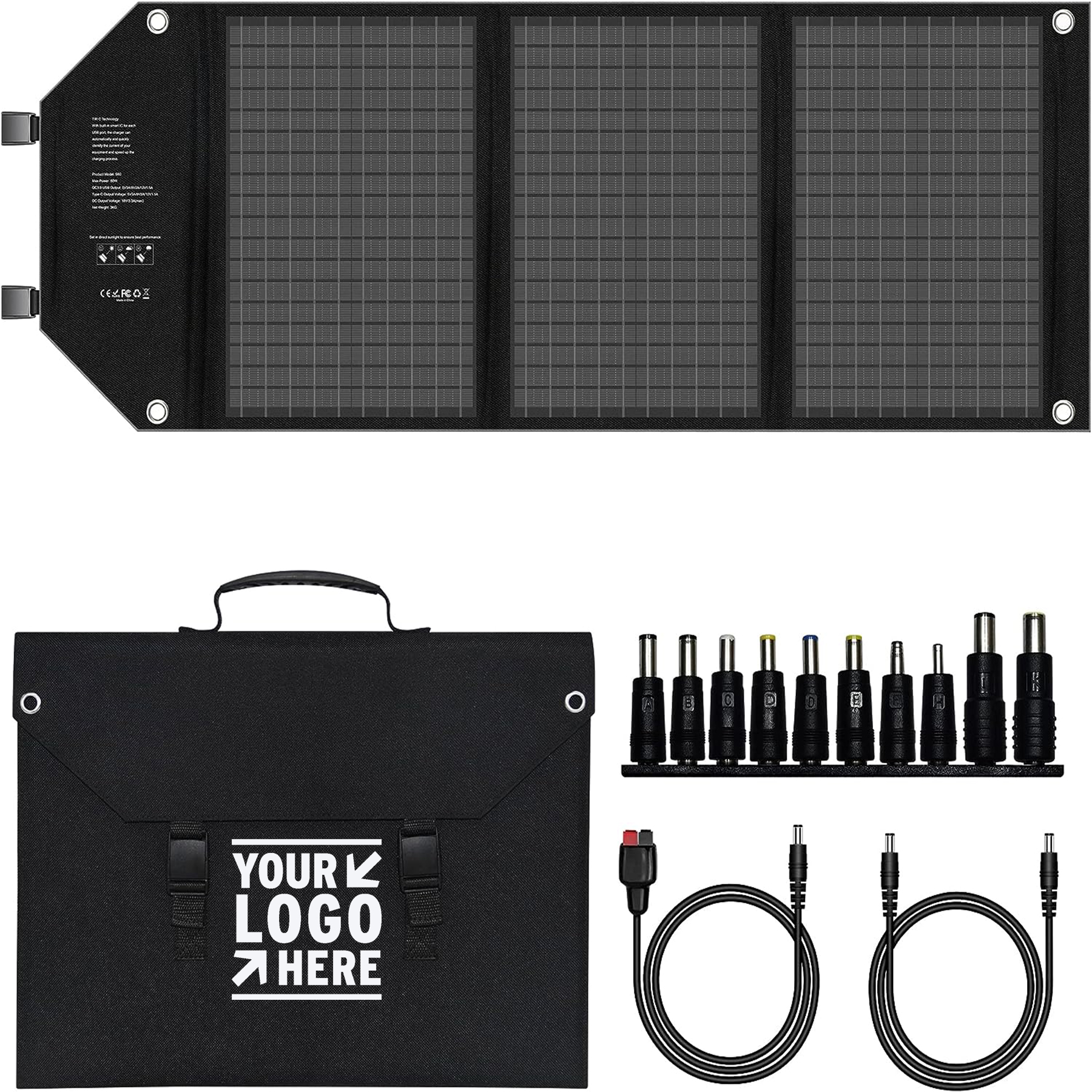 10 Connectors 60W Portable Foldable Solar Generator Panel 2