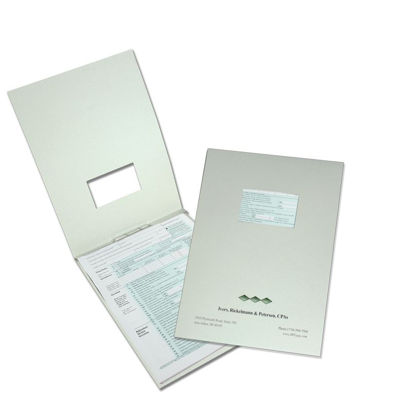 Full Color (4/0) Letter-Size Capacity 2-Piece Cover w/Top Slits for Fasteners (9"x11-1/4") 2