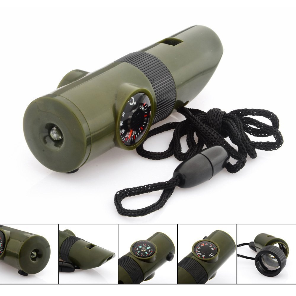 7-In-1 Green Survival Whistle 3