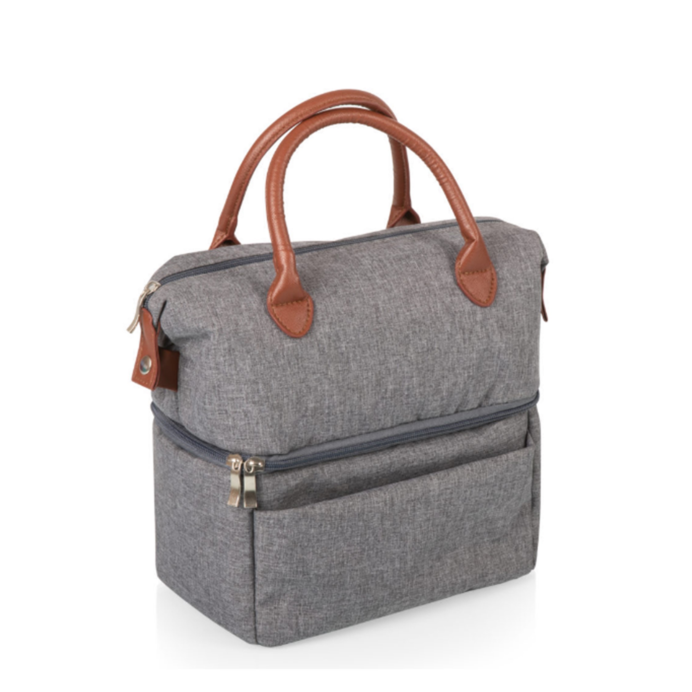 Custom Leather Laptop Lunch Bag Picnic Bag 4