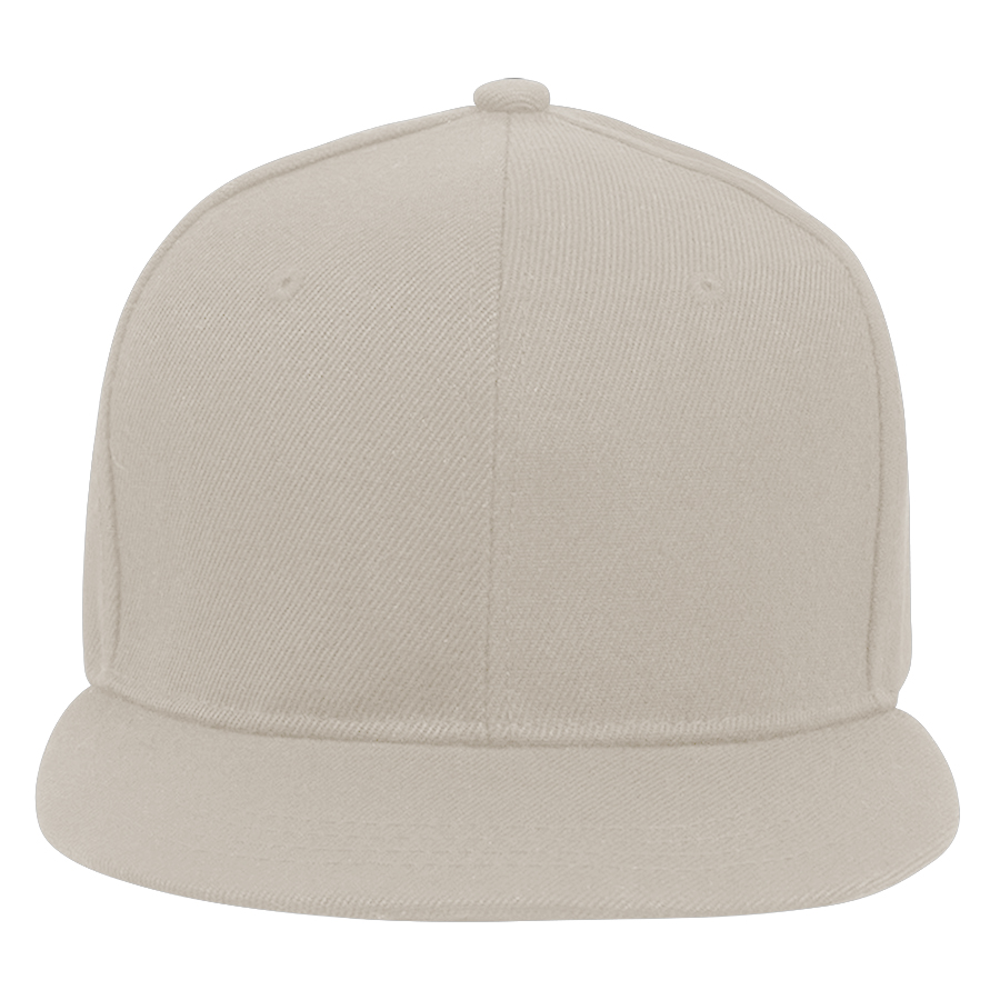 Stock Solid Color Polyester 6-Panel Flat Visor Cap 4