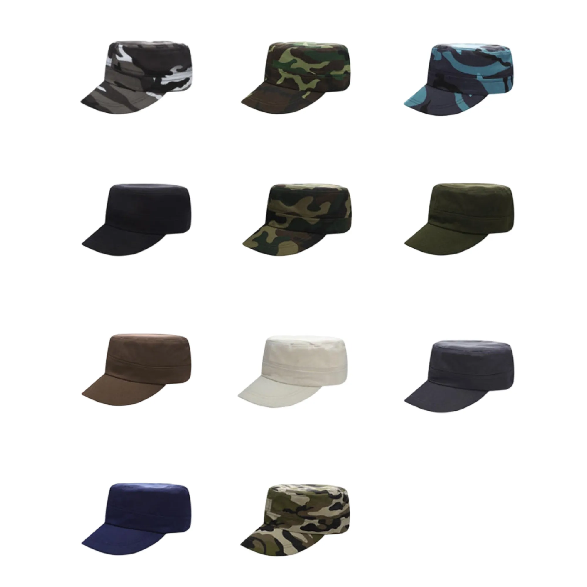 Camouflage and Solid Color Custom Logo Military style Caps 2