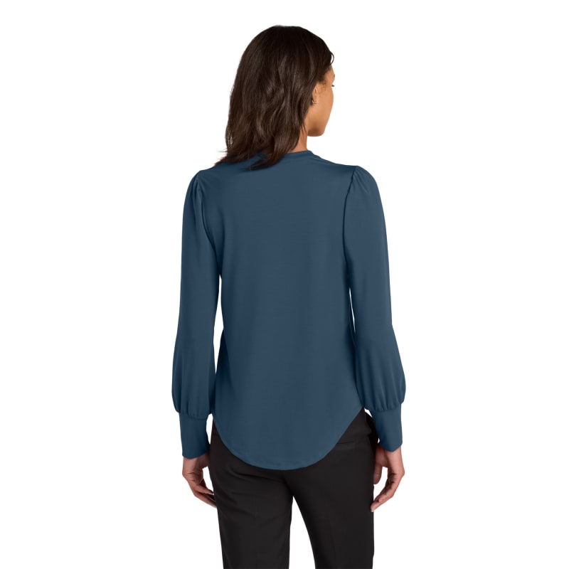 Mercer+Mettle Women's Stretch Jersey Long Sleeve Blouson Top 8