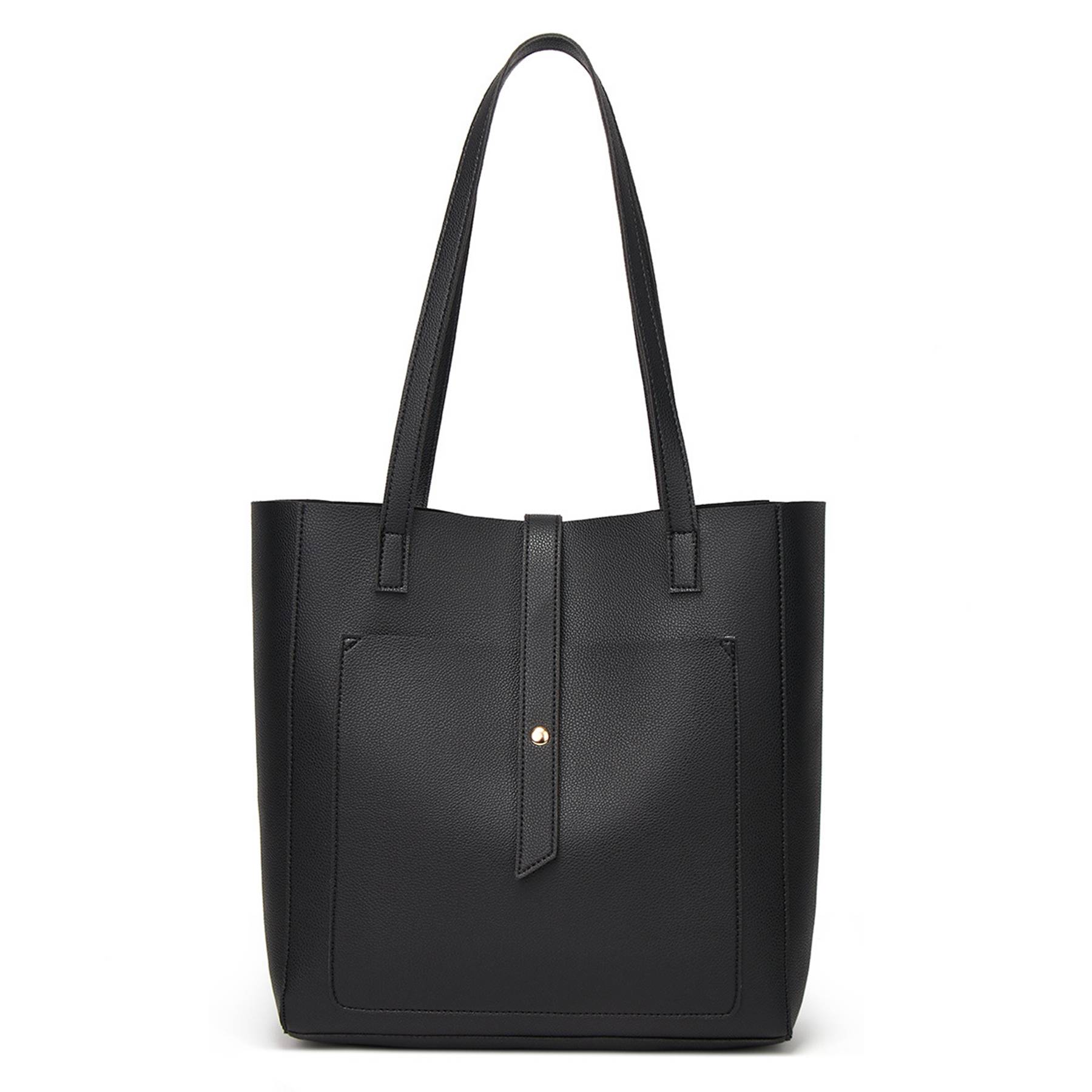 PU Simple solid color tote bag for women, custom tote bag with logo imprint 9