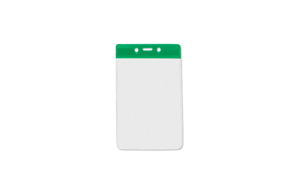 Vinyl Vertical Top Load Badge Holder (2.66"x 4.25")(Green) 1
