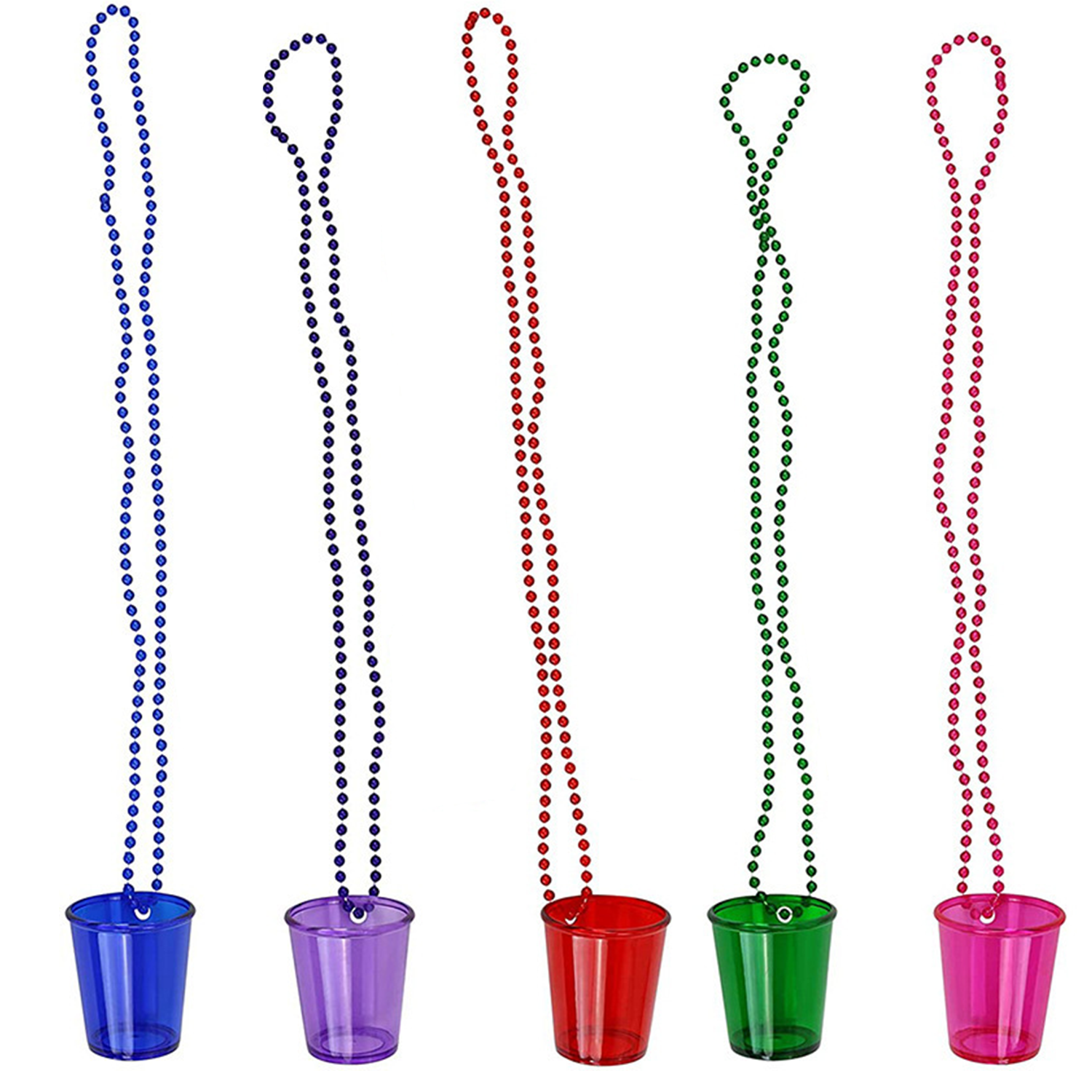 Plastic LED Shot Glass Necklace with Beads 6