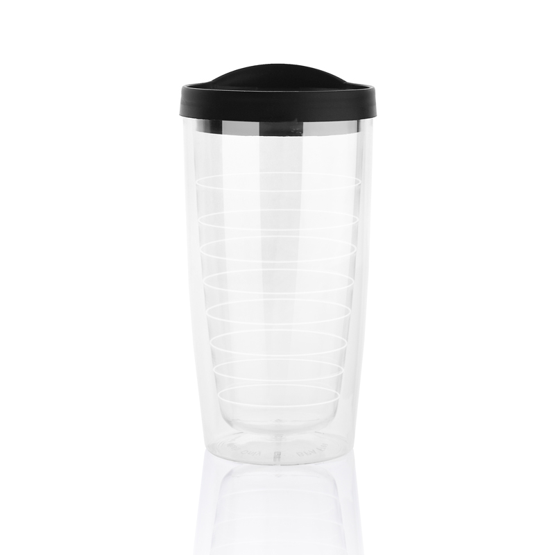 16 Oz. Newport Double-Wall Acrylic Tumbler (Clear/Black) 2