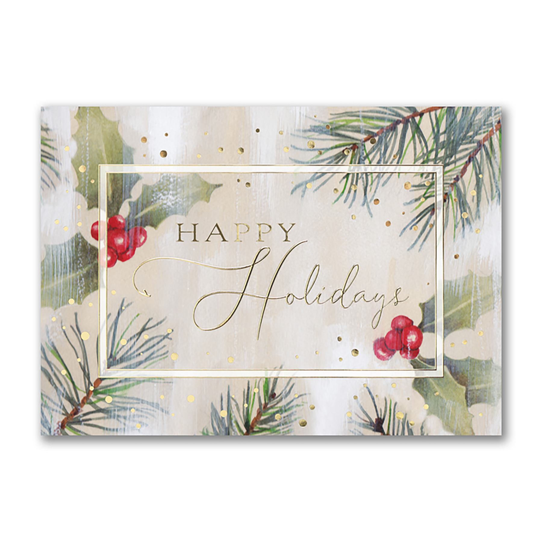 Watercolor Pine Holiday Card 1