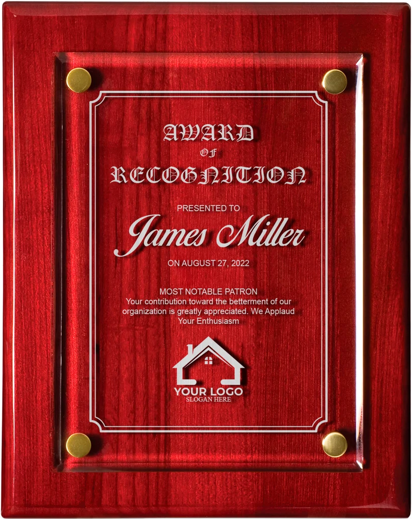 Rosewood Magnet Acrylic Floating Piano Plaque (8'' X 10'') 1
