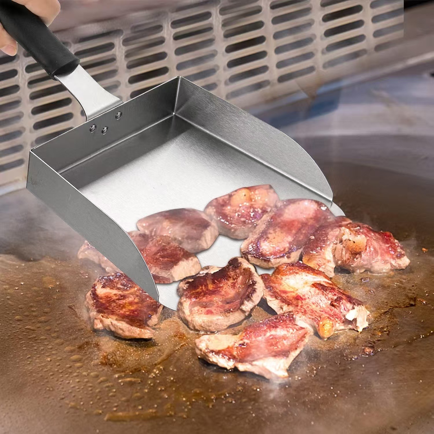 Stainless Steel Griddle Mover Smash Burger Food Shovel 10