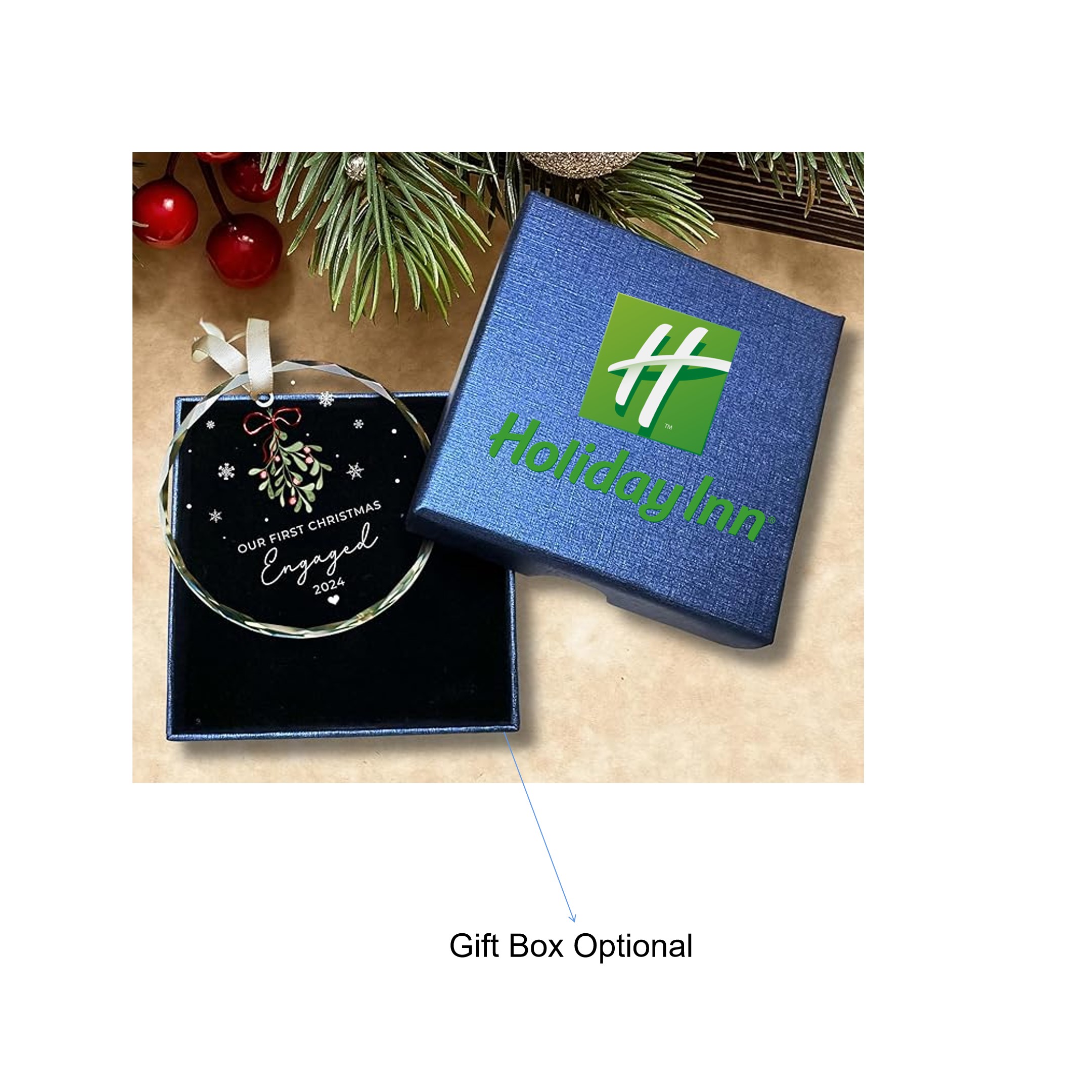 Extra Thick 3.15" Crystal Ornaments with Optional Gift Box 3