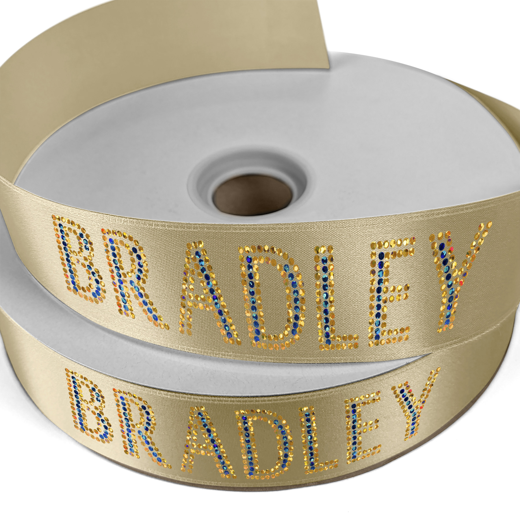 1 1/2" Badge Satin Ribbon - 100yd Roll - Sparkle 24