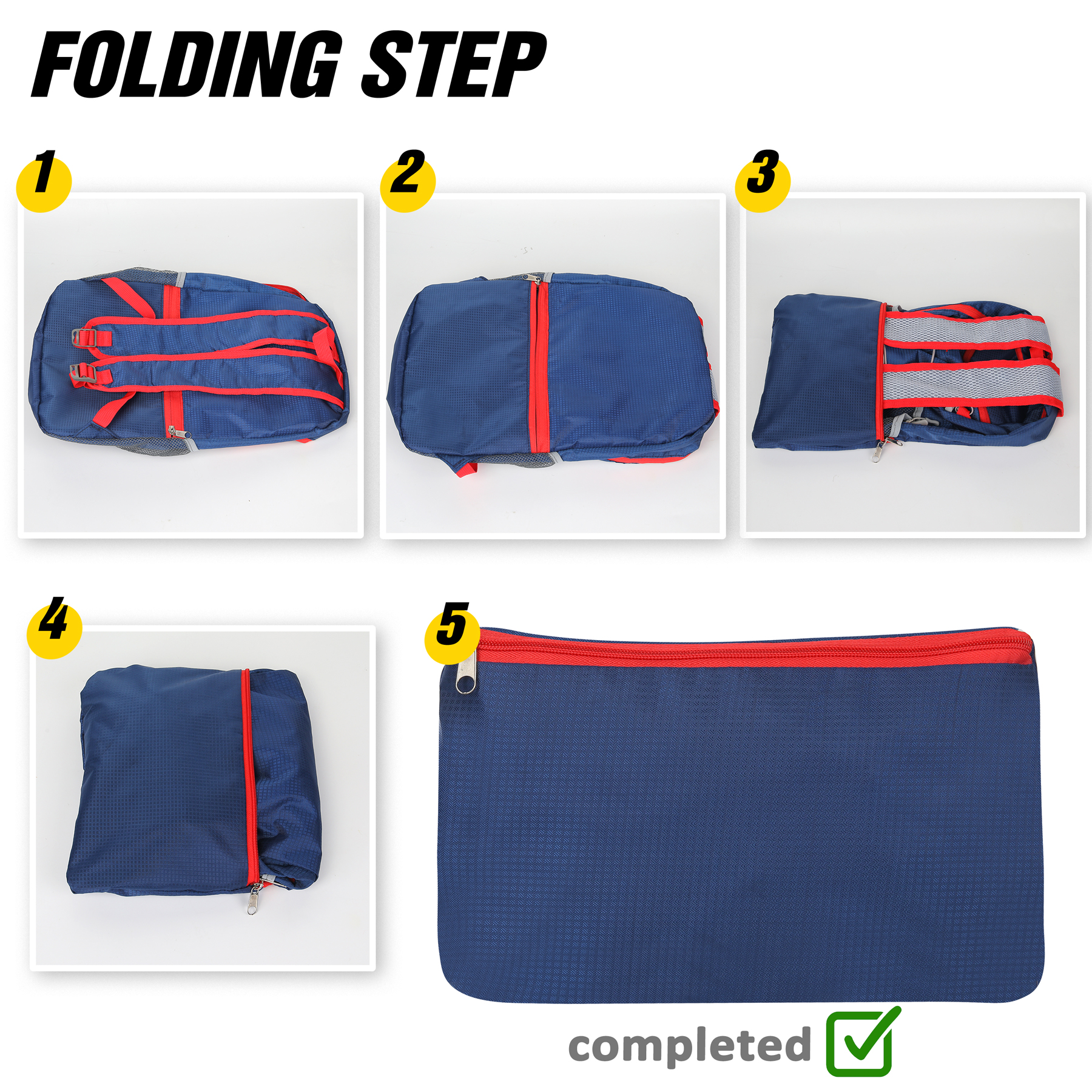 Multi-Purpose Outdoor Foldable Backpack With Bungee Cord 2