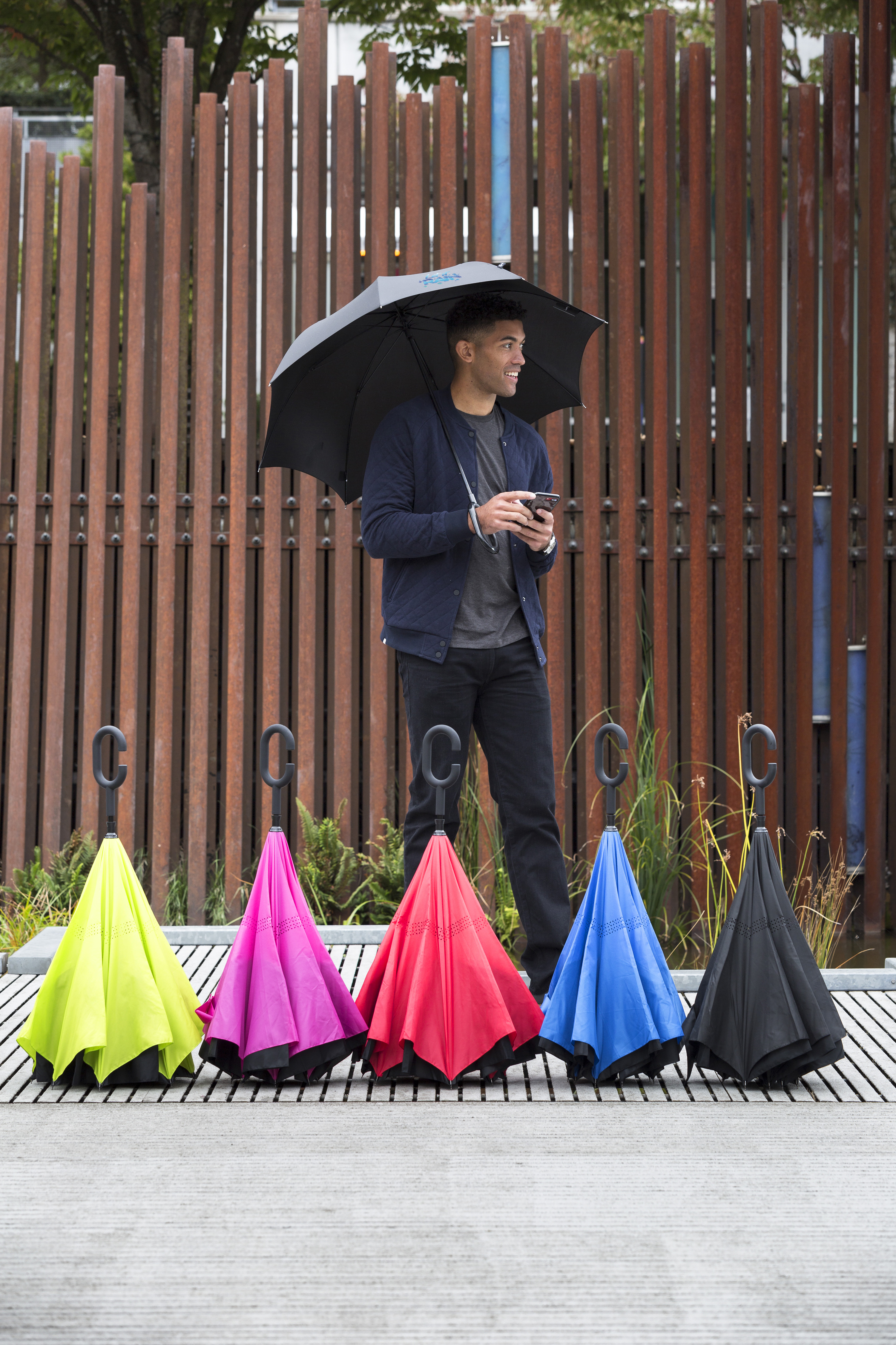 Shed Rain™ UnbelievaBrella® 48" Reverse-Close Manual Stick Umbrella (Solids) 80