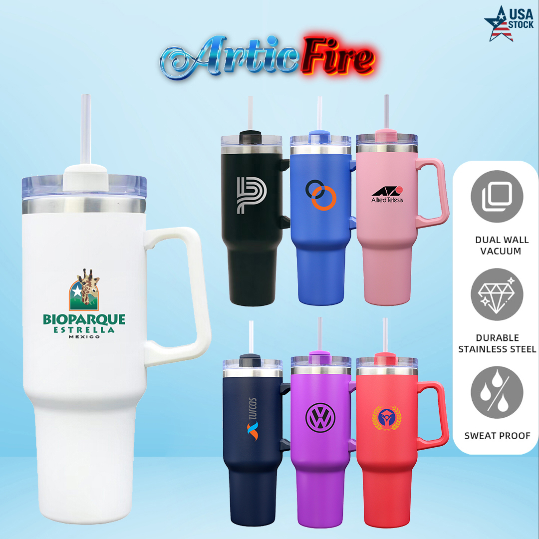 ArticFire Large Capacity 40oz Travel Tumbler with Handle and Straw 8