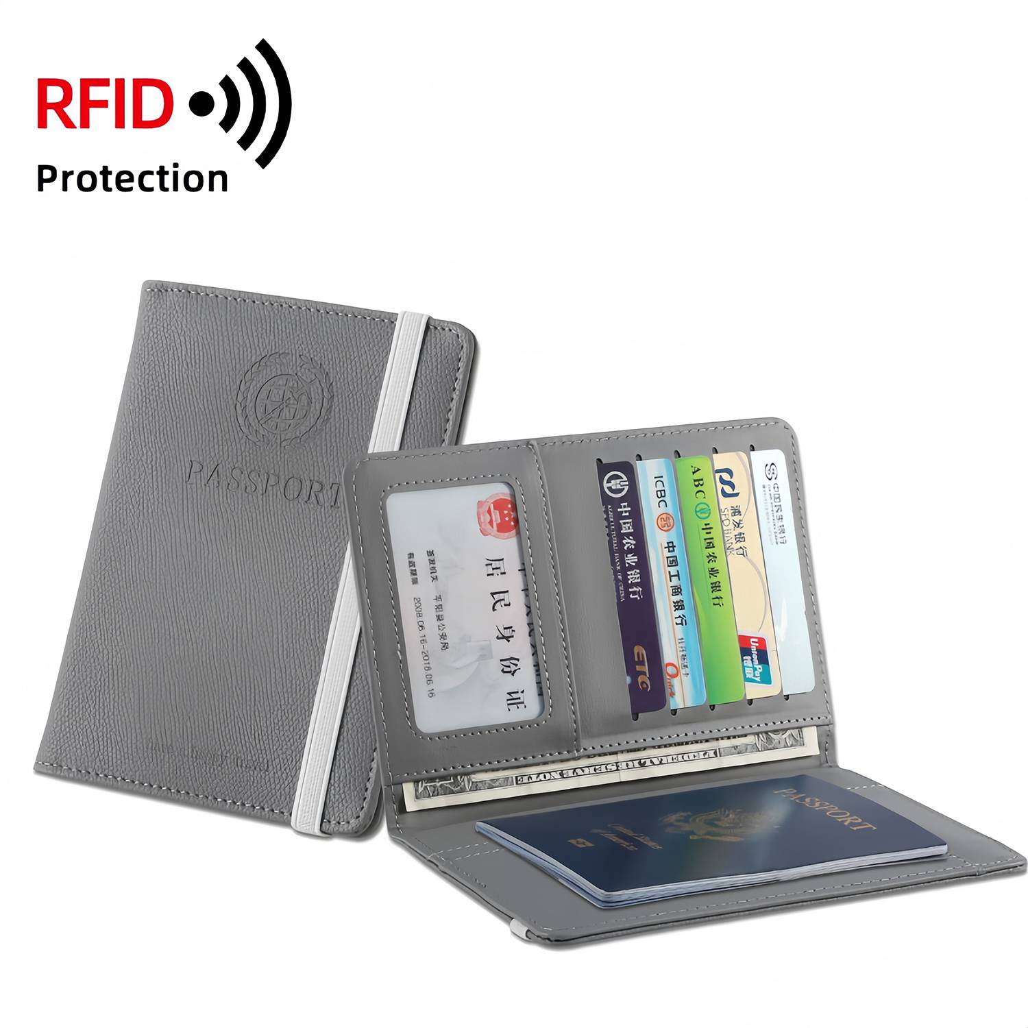 PU Leather passport wallet card holder 7
