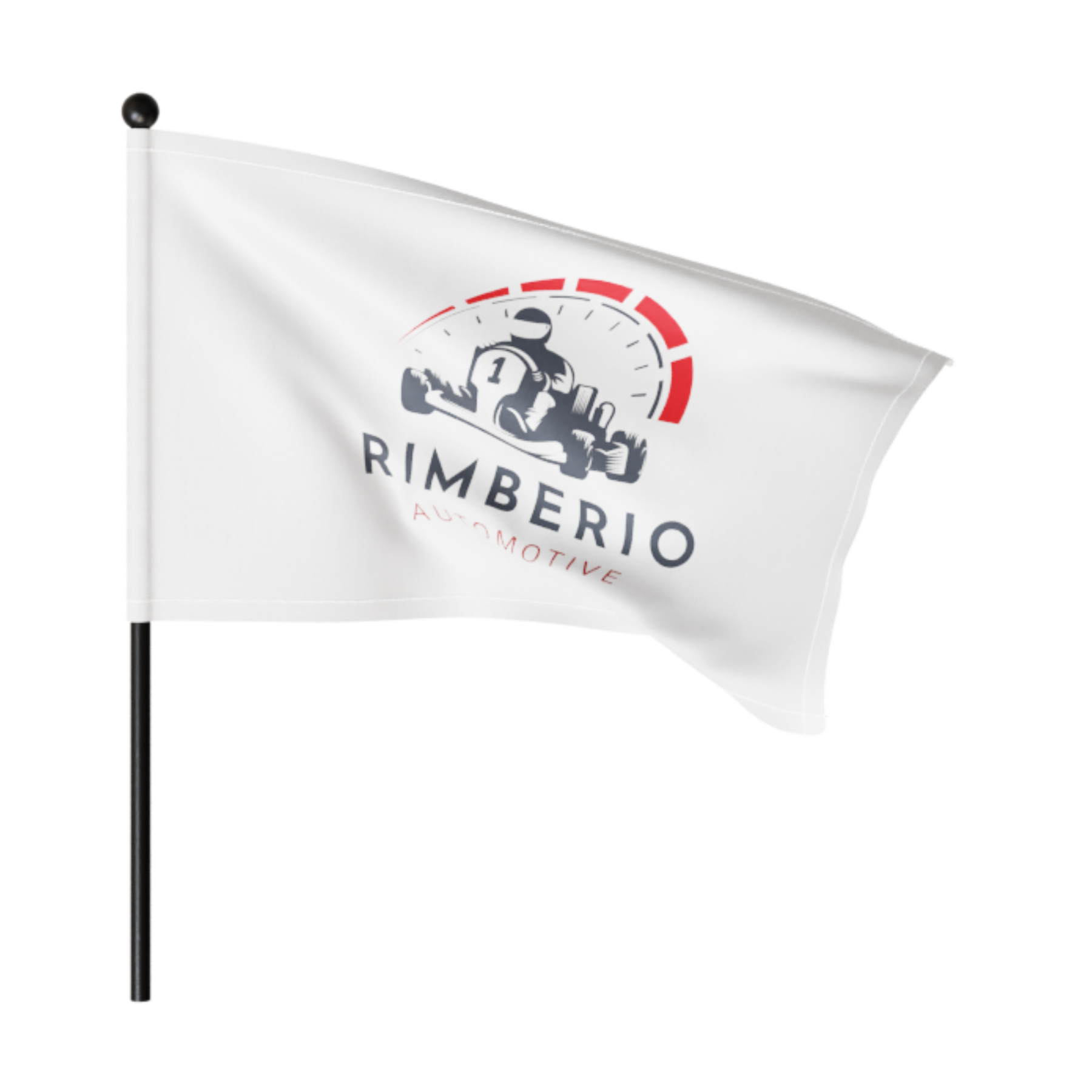 Waving Rally Flag 15" x 9" with 16" Pole