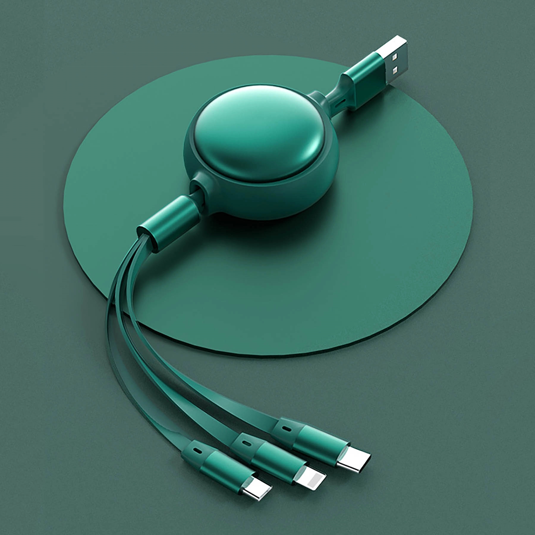 3 in 1 Multi USB Retractable Charger Cable 3A Multiple Cord 3