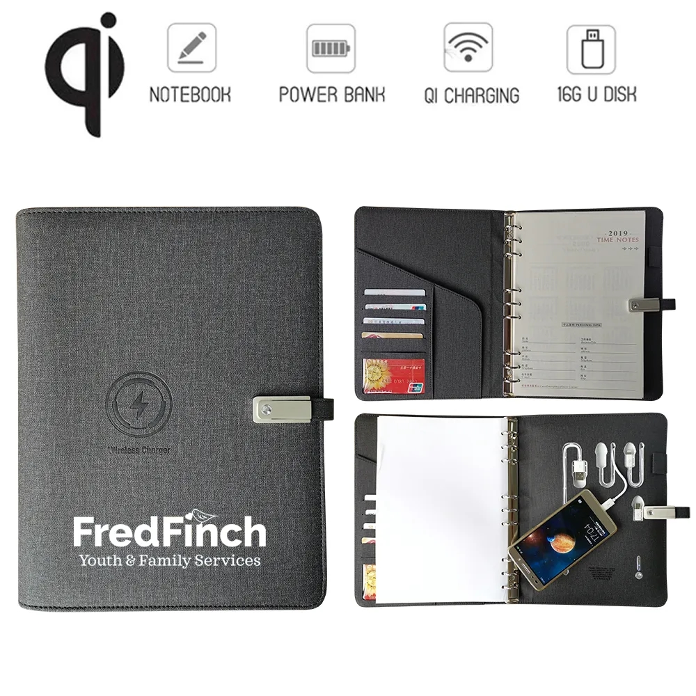 8000 mAh Power Bank Notebook with Wireless Charger 5