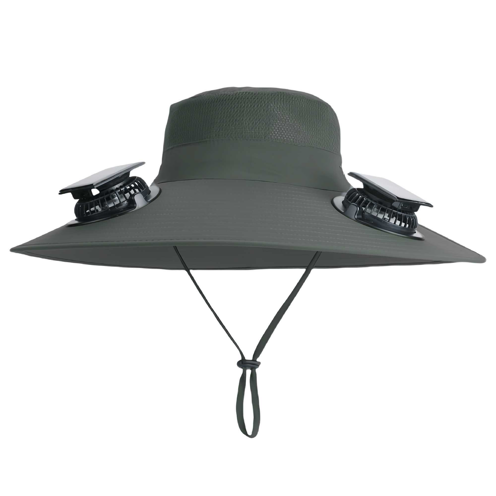 Summer Solar Dual Fan Hat for Outdoor Hiking Fishing Sun Protection Wide Brim Quick Dry Waterproof. 3