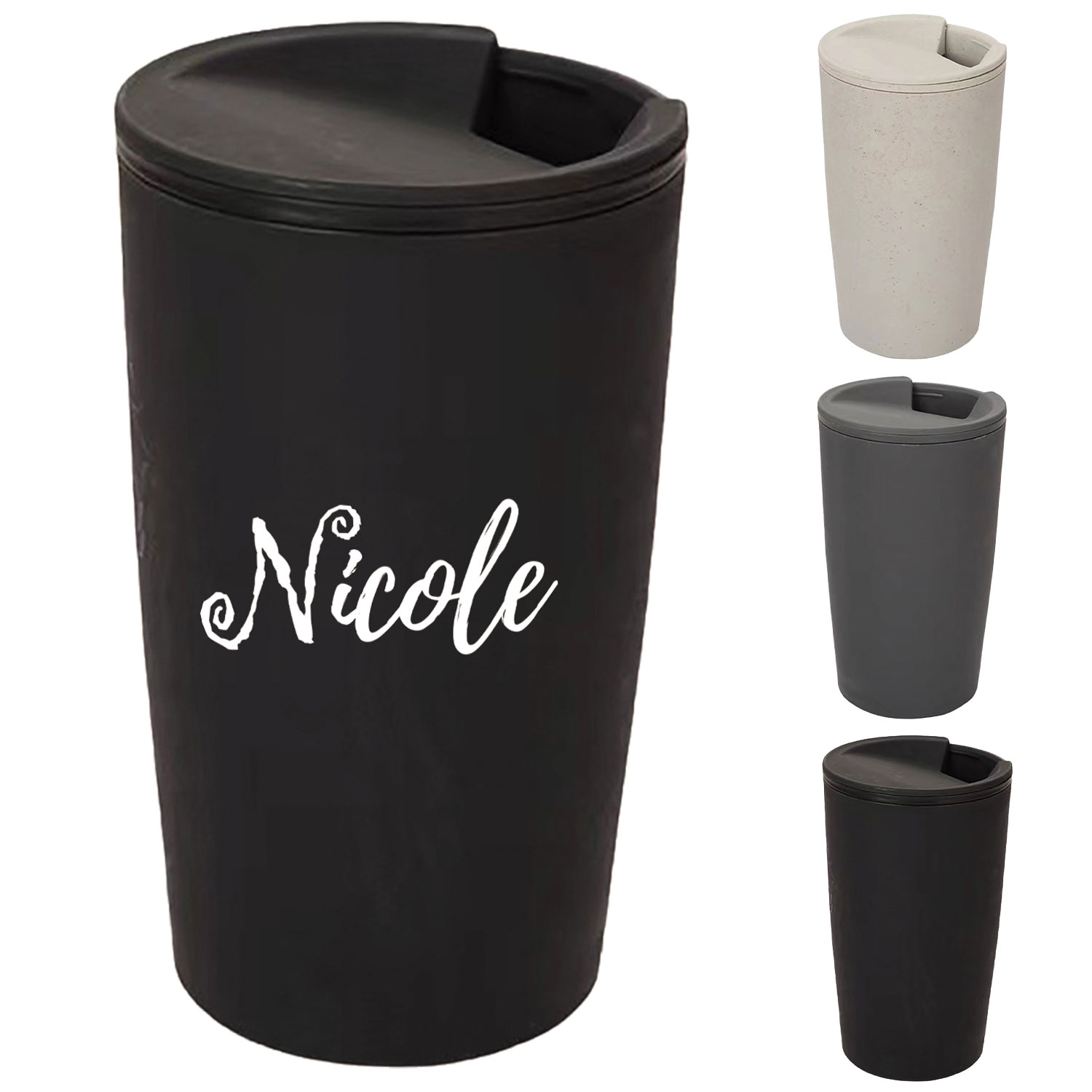 16oz BPA Free Plastic Coffee Cup w/ Lid 6