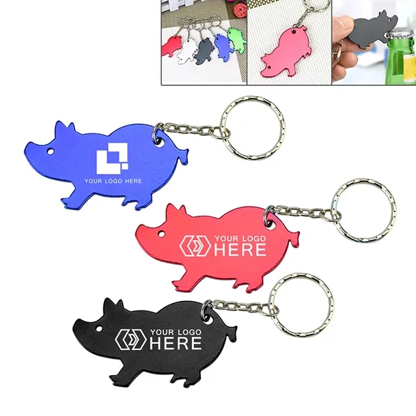 Custom Pig Shape Bottle Opener Keychains 2