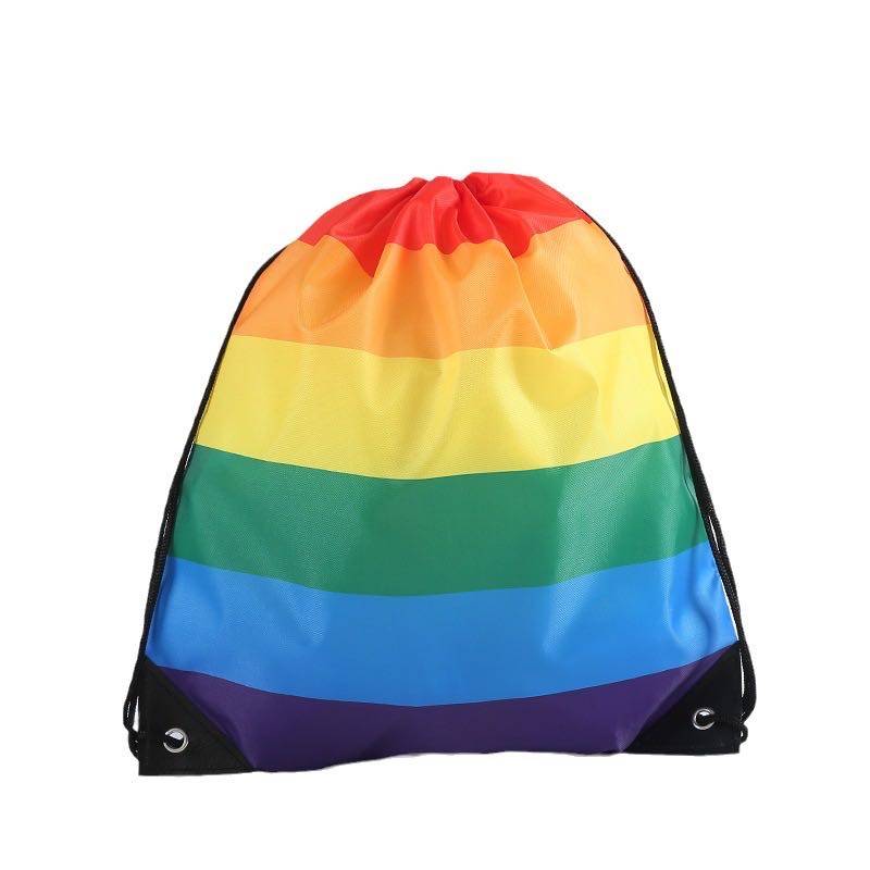 Polyester Rainbow Drawstring Bag 2