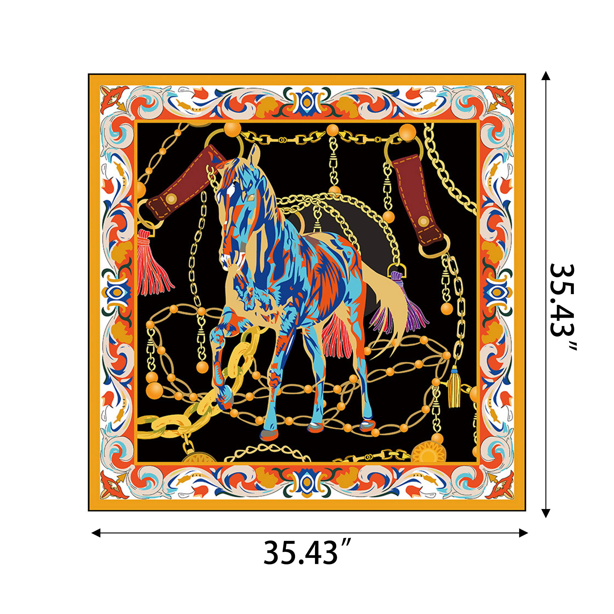 MOQ 50 Large Silk Scarf in Square Shape 3
