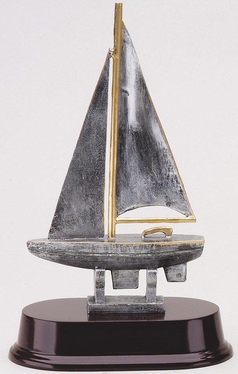 9-1/2" Tall Sailboat Resin Figure 2