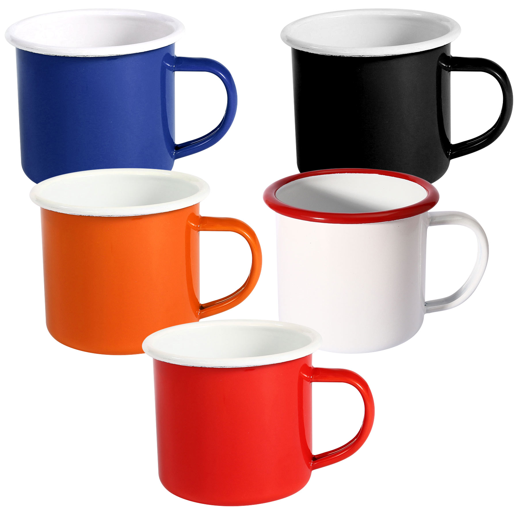 Enamel Drinking Mugs Cups - 12 ounce 2